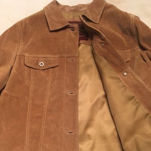 Eddie Bauer washable Leather Suede Bomber Jacket